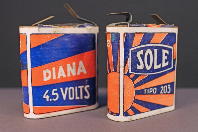 Batteria Sole-Diana 4,5 volta mod. 203 anni '30 Componenti
