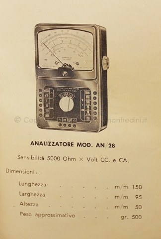 Analizzatore tascabile della Chinaglia anni '50 Oggetti mai usati
