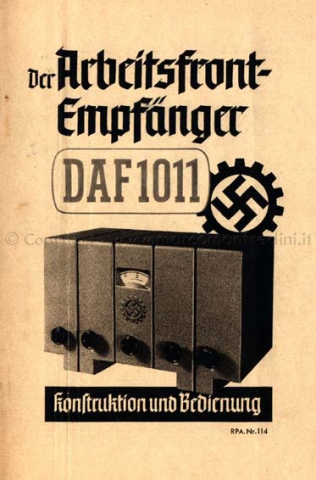 Deutscher Arbeitsfront Empfanger DAF 1011 Radio rare o inedite