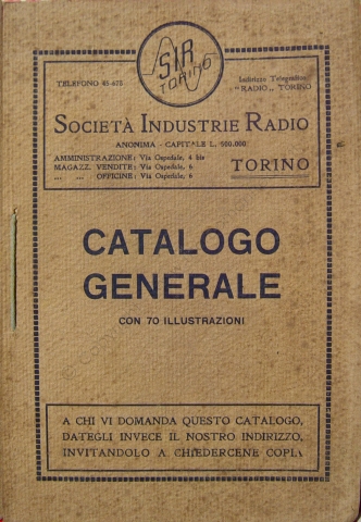 Società Industrie Radio Cataloghi generali