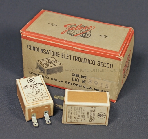 Condensatore Elettrolitico Geloso anni '40 Oggetti mai usati Condensatore Elettrolitico Geloso anni '40 Oggetti mai usati