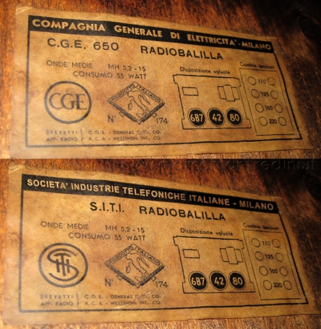 Radiobalilla S.I.T.I. Repliche e falsi Radiobalilla S.I.T.I. Repliche e falsi