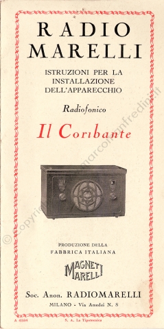 Radiomarelli Libretti d’istruzione Radiomarelli Libretti d’istruzione