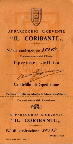 Radiomarelli Lettere e documenti Radiomarelli Lettere e documenti