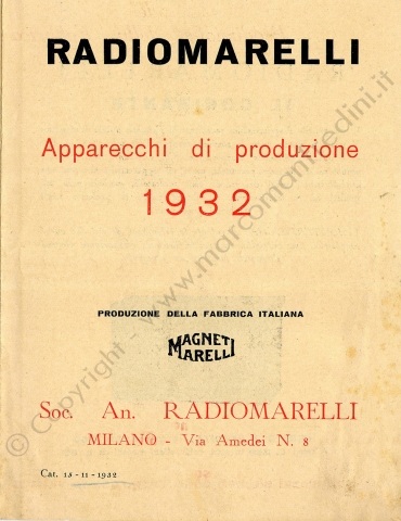 Radiomarelli Cataloghi generali Radiomarelli Cataloghi generali